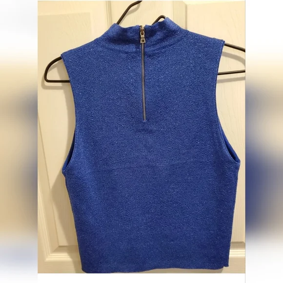 Alice + olivia Rosalina Metallic Turtleneck Tank Top SIZE SMALL - Picture 9 of 10